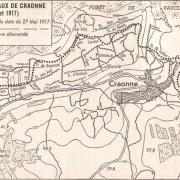 Craonne (Aisne) Carte du Chemin des Dames 1917