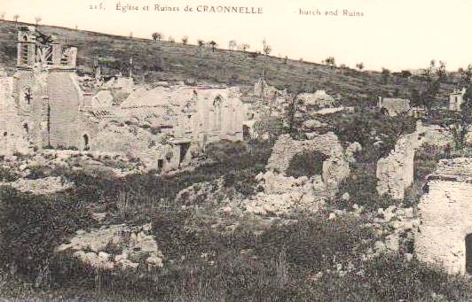 Craonnelle (Aisne) CPA église Sainte Benoite en ruines