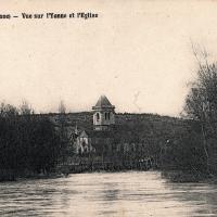 Cravant (89) L'église et l'Yonne CPA