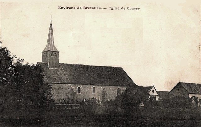 Crucey-Villages (28) L'église Saint-Aignan CPA