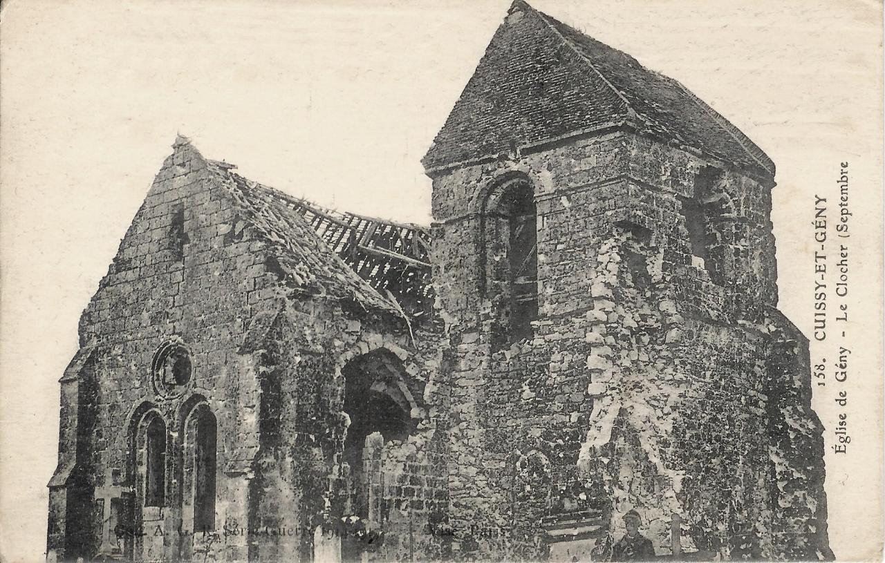 Cuissy et Geny (Aisne) Eglise Saint Pierre en 1914