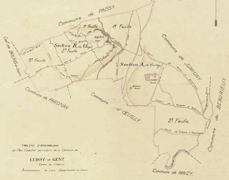 Cuissy-et-Gény (Aisne) cadastre 1827