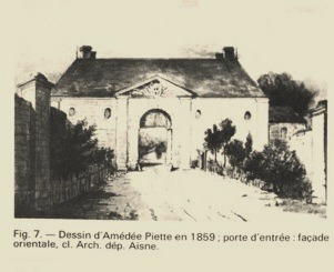 Cuissy-et-Gény (Aisne) Dessin Entrée Abbaye avant 1914