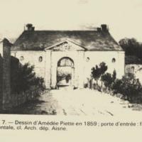 Cuissy-et-Gény (Aisne) Dessin Entrée Abbaye avant 1914