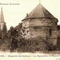 Cuts oise cpa l eglise et le pigeonnier du chateau