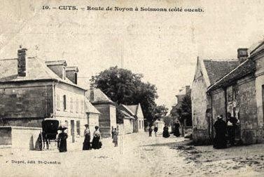 Cuts oise cpa la route de noyon a soissons