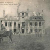 Cuts oise cpa le chateau incendie