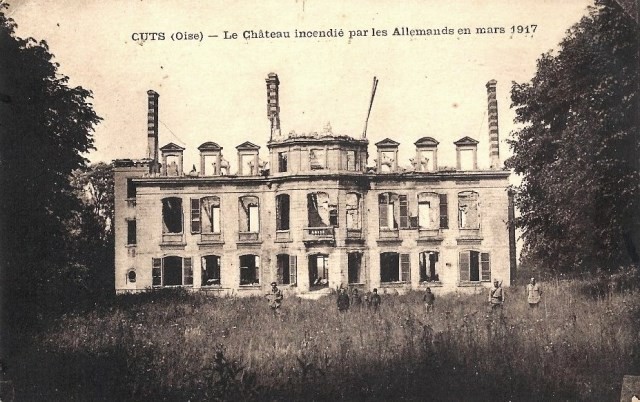 Cuts oise cpa le chateau mars 1918