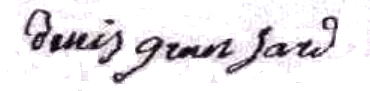 Denis Gransard 1780/1852, sa signature en 1820