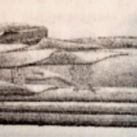 Dessin du gisant de Rollon, avant sa destruction en 1944