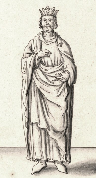 Dessin tiré du gisant d'Hugues Capet à Saint-Denis