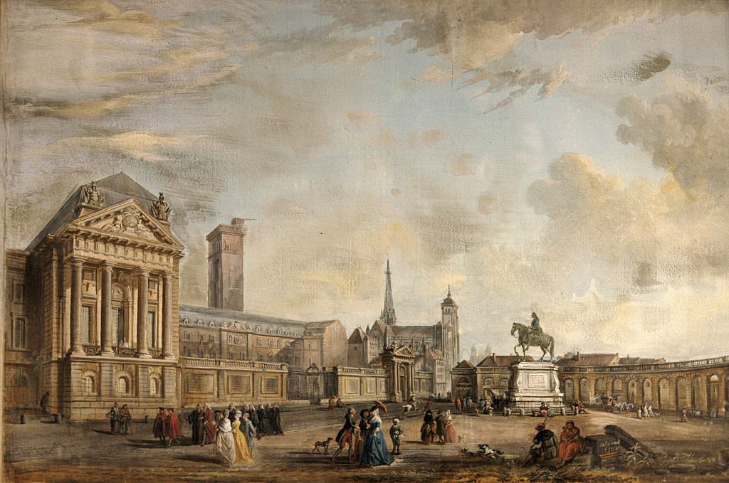 Dijon (Côte d'Or) La Place Royale en 1781, gravure