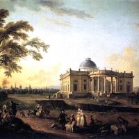 Dijon (Côte d'Or) Le château de Montmusard, huile sur toile du XVIIIe