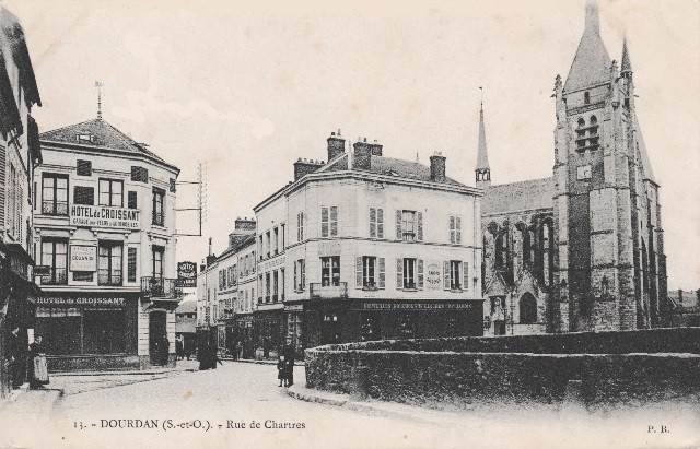 Dourdan essonne la rue de chartres cpa