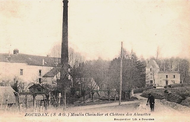 Dourdan essonne le chateau des alouettes et moulin choiselier cpa