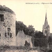 Dourdan essonne le chateau et l eglise cpa