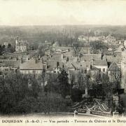 Dourdan essonne vue generale partielle cpa