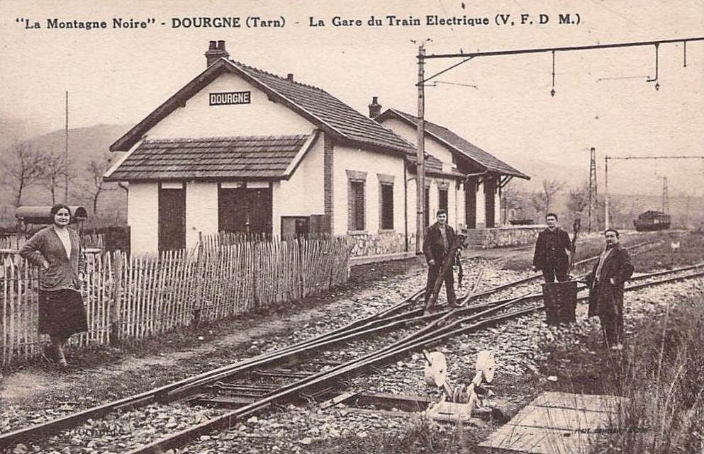 Dourgne (Tarn) CPA gare du train électrique