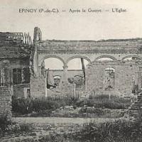 Epinoy pas de calais l eglise apres 1918 cpa
