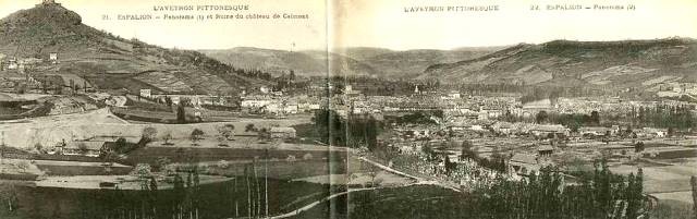 Espalion aveyron panoramique cpa