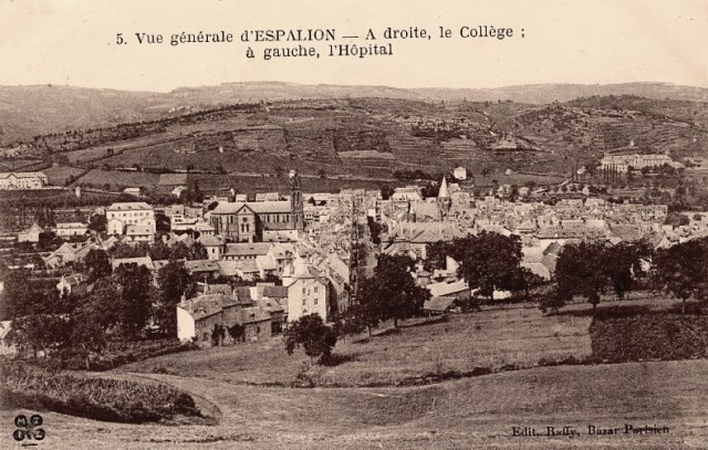 Espalion aveyron vue generale cpa