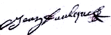 Faulques Jean (1691/1767), sa signature en 1750