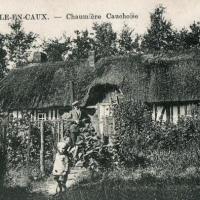 Fauville en caux seine maritime chaumiere cauchoise cpa
