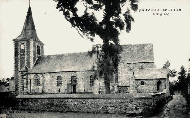 Fauville en caux seine maritime eglise cpa