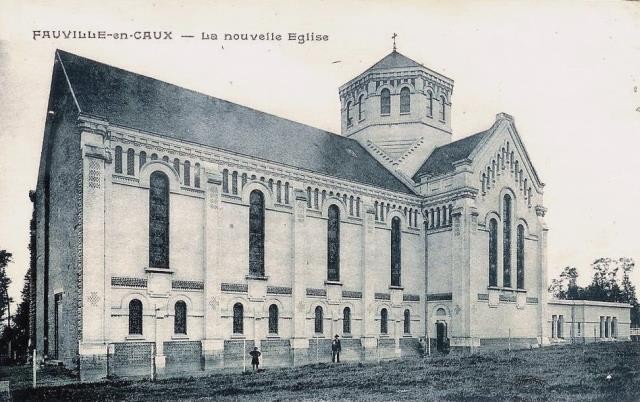 Fauville en caux seine maritime eglise cpa