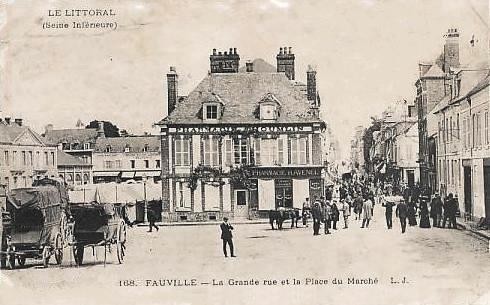 Fauville en caux seine maritime grande rue 1900 cpa