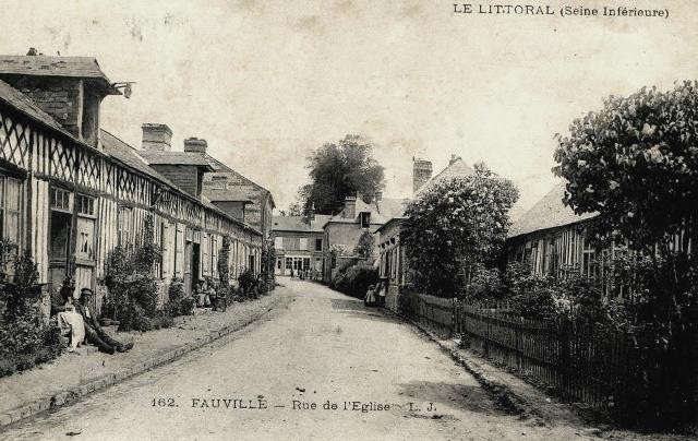 Fauville en caux seine maritime rue de l eglise cpa