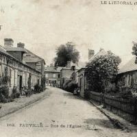 Fauville en caux seine maritime rue de l eglise cpa