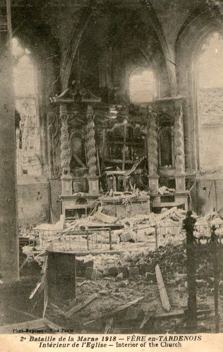 Fère-en-Tardenois (Aisne) CPA l'église, intérieur 14-18