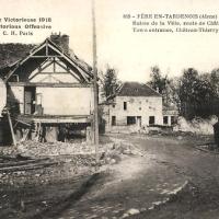 Fère-en-Tardenois (Aisne) CPA la route de Château-Thierry 1918