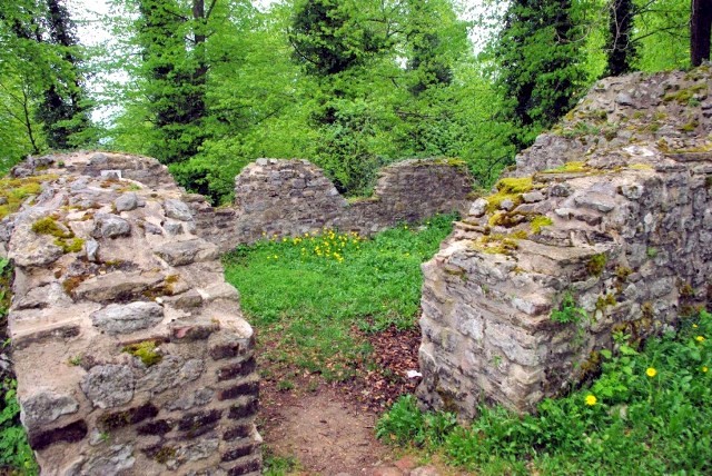 Ferrette 68 le chateau bas ruines de la chapelle sainte catherine