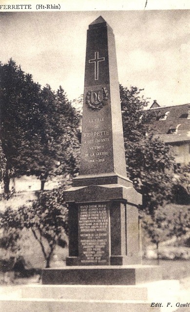 Ferrette 68 le monument aux morts cpa