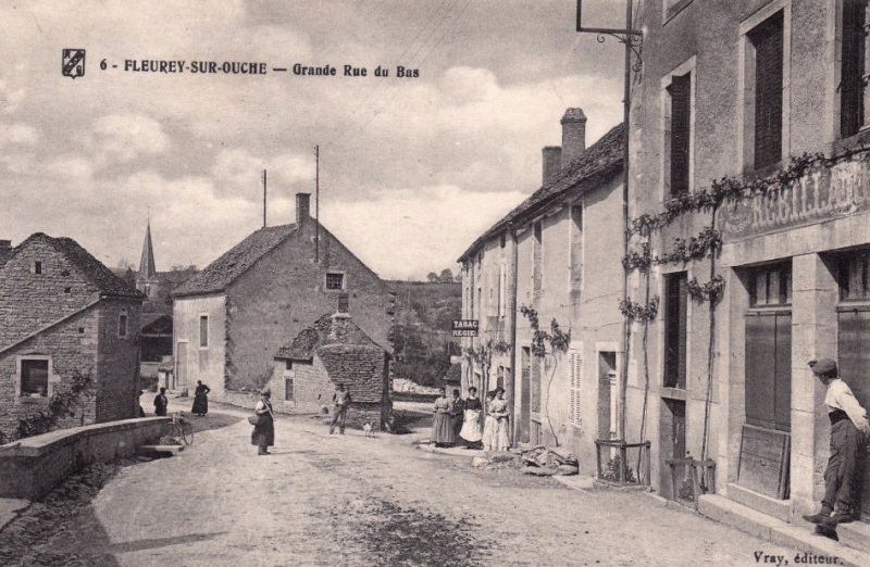 Fleurey-sur-Ouche (Côte d'Or) La grande rue du bas CPA