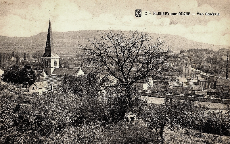 Fleurey-sur-Ouche (Côte d'Or) Vue générale CPA