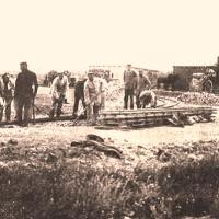 Fontaine-en-Dormois (51) 1914-1918, construction du chemin de fer CPA