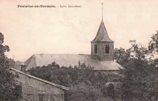 Fontaine-en-Dormois (51) L'église Saint-Rémi CPA