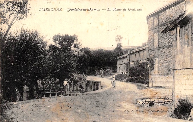 Fontaine-en-Dormois (51) La route de Gratreuil CPA
