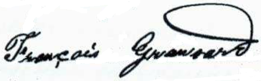 François Gransard (1845/-), sa signature en 1868