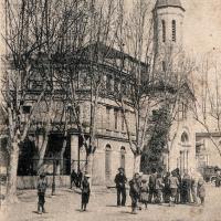 Café du parterre et Temple, cpa