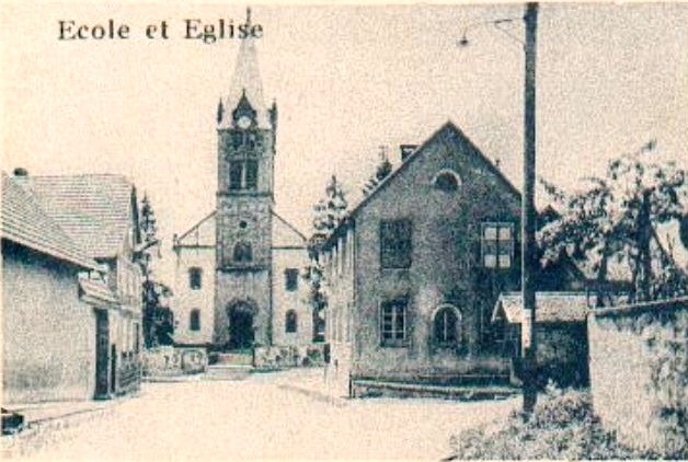 Gingsheim 67 l ecole et l eglise saint nicolas cpa