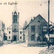 Gingsheim 67 l ecole et l eglise saint nicolas cpa