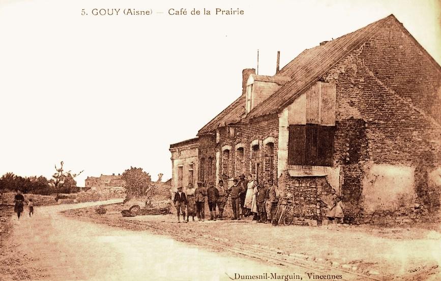 Gouy (Aisne) CPA Café de la prairie