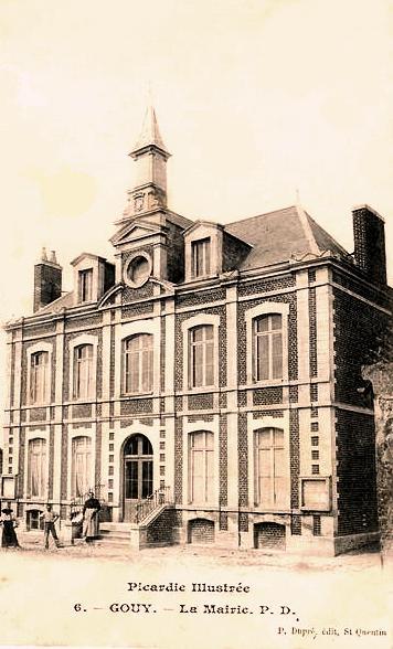 Gouy (Aisne) CPA Mairie en 1905