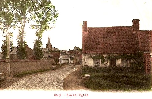 Gouy (Aisne) CPA rue de l'église