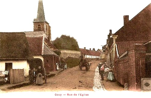 Gouy (Aisne) CPA Rue de l'église