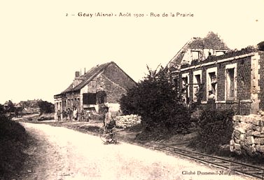 Gouy (Aisne) CPA rue de la prairie 1920